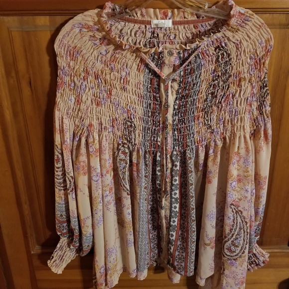Bohemian Blouse Sheer by C+J size Small Women's - Picture 2 of 8